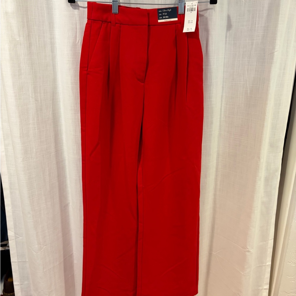Curve Love Tailored Linen-Blend Wide Leg Pant